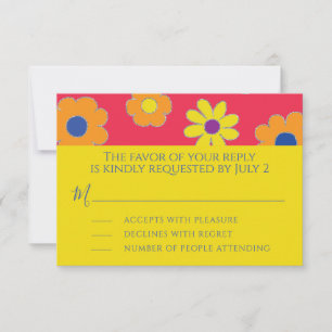 BM Bar or Bat Mitzvah RSVP Flowers Card