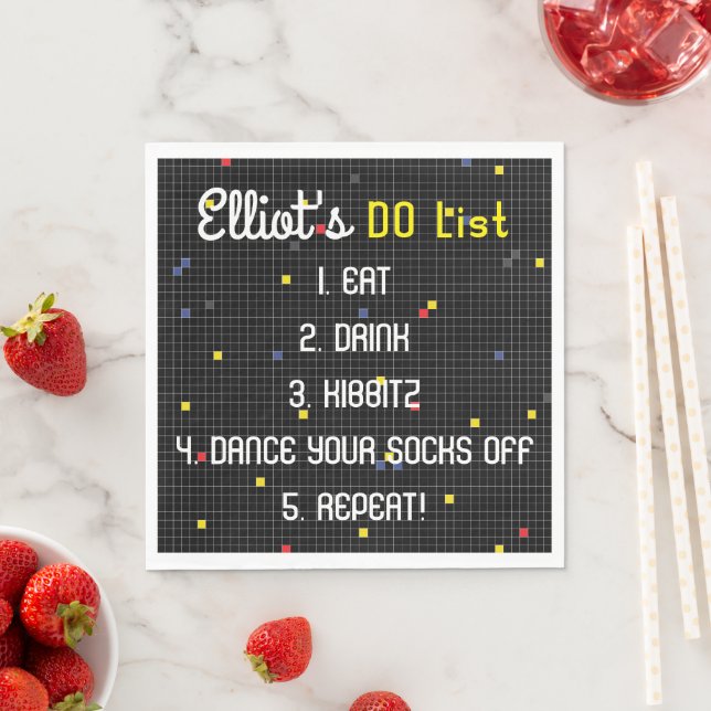 BM Bat Bar Mitzvah Game On Napkin (Insitu)