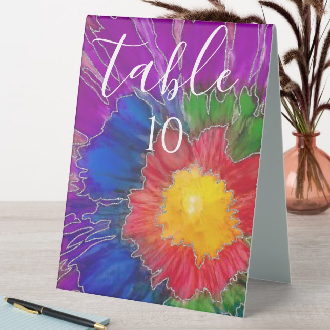 BM Bat Bar Mitzvah Table Tent Sign Colourful Inks (In SItu (Table))