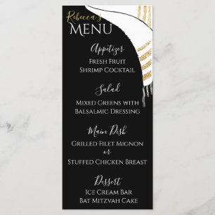 BM Bat or Bar Mitzvah Black/Gold Food Menu