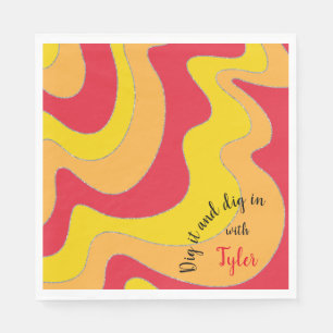 BM Bat or Bar Mitzvah Napkin Waves