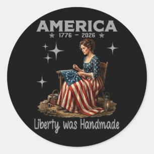 Bmarplace Ross Flag Patriotic 4th Of July Vintage Classic Round Sticker
