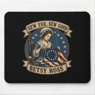 Bmarplace Ross Sew Far Sew Good Usa Flag Patriotic Mouse Pad