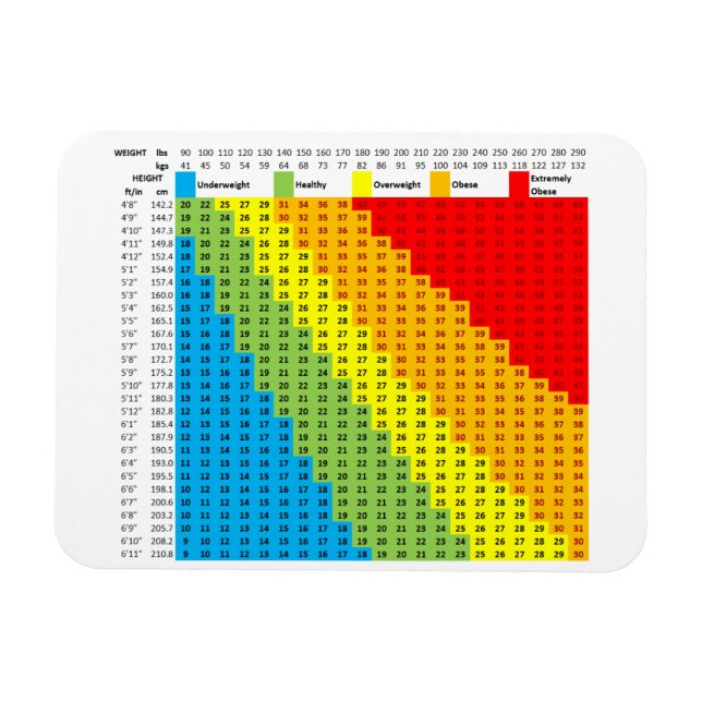 BMI Chart Magnet (Horizontal)