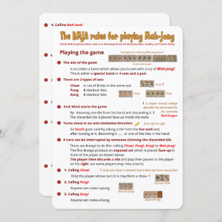 BMJA rules card – Playing the game (1)