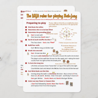 BMJA rules card – Preparing to play