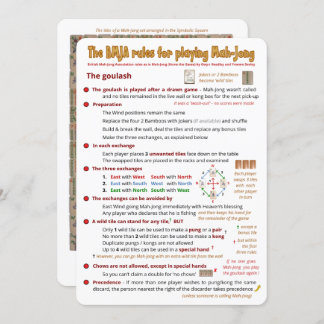 BMJA rules card – The goulash