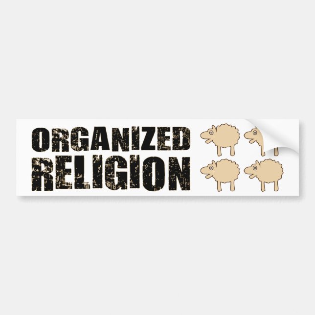 BMP Organised Religion (Sheep) Bumper Sticker (Front)