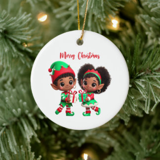 BMSC Christmas Elf Ornament, V2 Ceramic Ornament