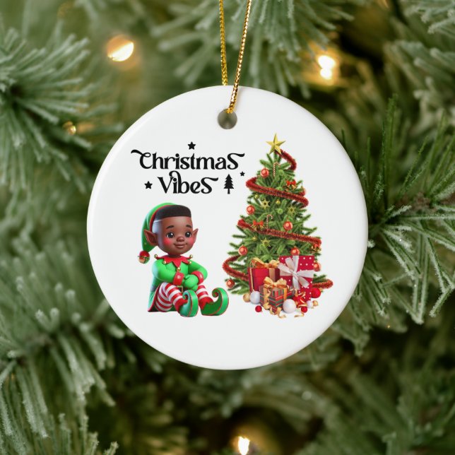 BMSC Christmas Elf Ornament, V3 Ceramic Ornament (Tree)