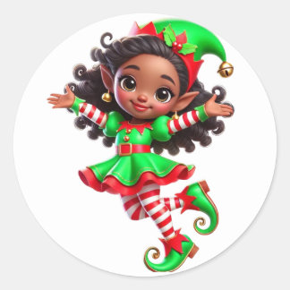 BMSC Santa's Little Helper Elf Sticker, V1 Classic Round Sticker