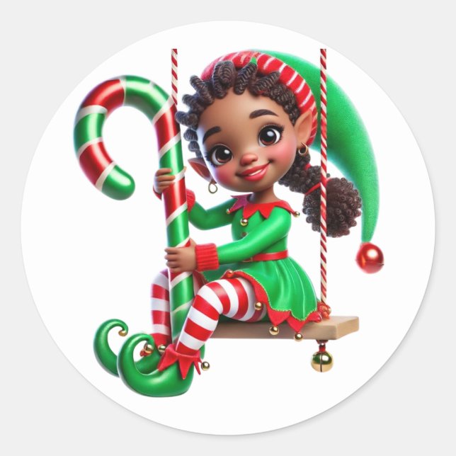 BMSC Santa's Little Helper Elf, V3 Classic Round Sticker (Front)