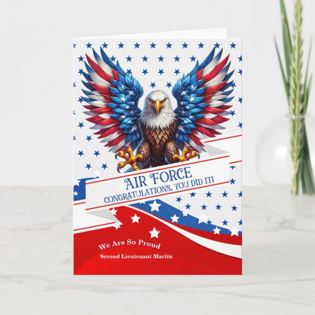 BMT Graduate American Eagle and Stars with Name Card (Front)