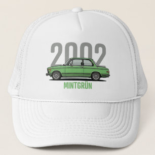 BMW 2002 Mint Green Classic Car T-Shirt Trucker Hat
