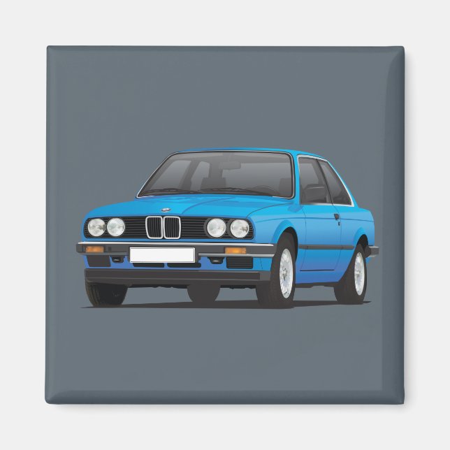 BMW E30 (3-serie) blue Magnet (Front)