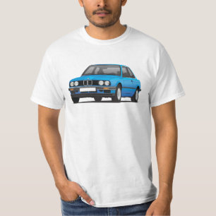 BMW E30 (3-series), blue illustration, t-shirt