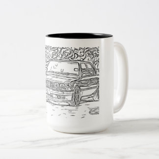 BMW E30 sketch 2 Two-Tone Coffee Mug