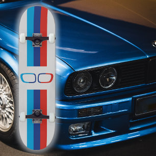 BMW M stripes and kidneys fan art, white Skateboard