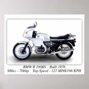 BMW R 100RS Motorcycle - A3 Size Print Poster