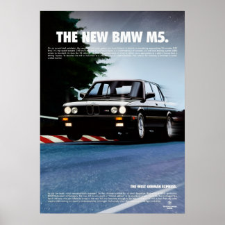 BMW the New M5 Pirelli Vintage Poster