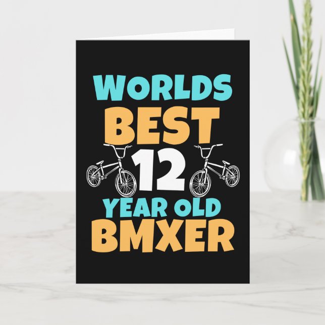 BMX 12 Year Old Birthday Party Costume Card (Front)