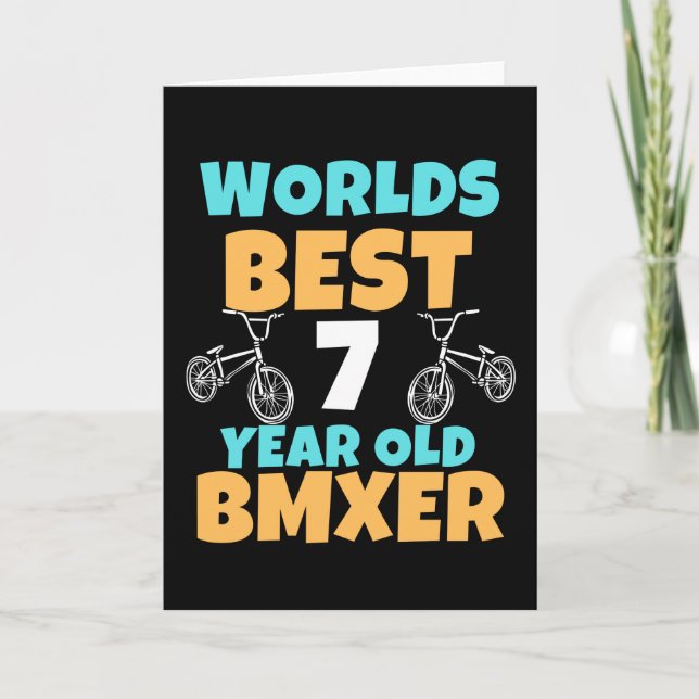 BMX 7 Year Old Birthday Party Costume Card (Front)