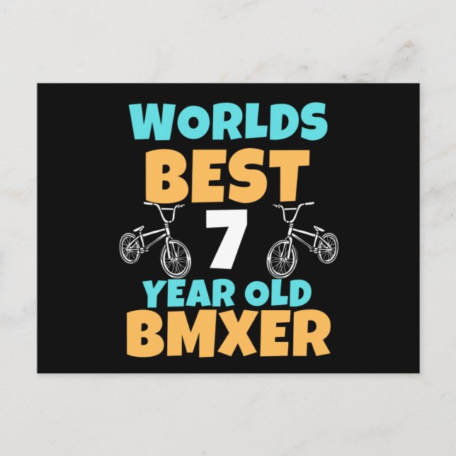 BMX 7 Year Old Birthday Party Costume Postcard (Front)