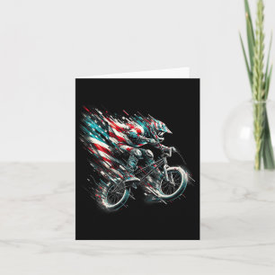 Bmx American Flag Usa - Bmx Vintage Distressed Bmx Card