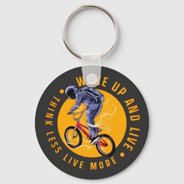 BMX Astronaut riding bike  Key Ring (Front)