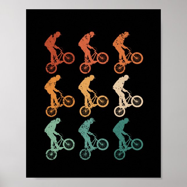 BMX Bicycle Biker Vintage Wheely Bike Motocross Poster (Front)