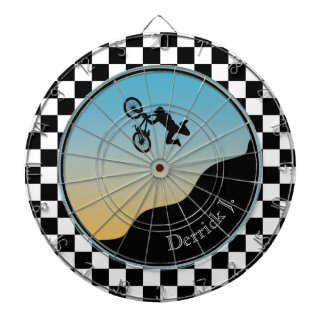 BMX Bicycle Moto Cross Chequered Dartboard