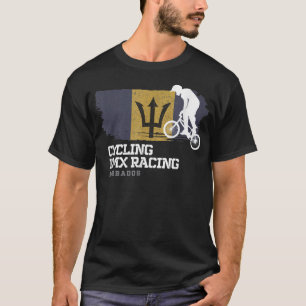 BMX Bike Barbados Flag Biking Cycling Racing BMX  T-Shirt