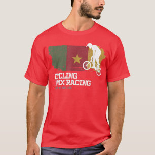 BMX Bike Cameroon Flag Biking Cycling Racing BMX 3 T-Shirt