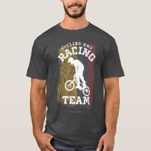 BMX Bike Colombia Flag Biking Cycling Racing BMX 2 T-Shirt