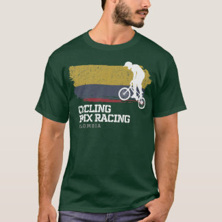 BMX Bike Colombia Flag Biking Cycling Racing BMX   T-Shirt