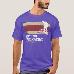 BMX Bike Costa Rica Flag Biking Cycling Racing BMX T-Shirt