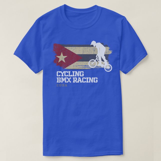 BMX Bike Cuba Flag Biking Cycling Racing BMX  267 T-Shirt (Design Front)