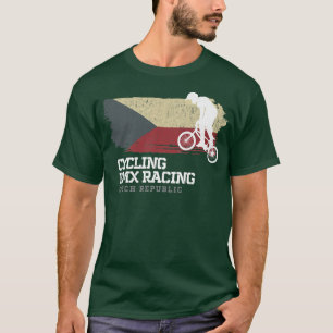 BMX Bike Czech Republic Flag Biking Cycling Racing T-Shirt
