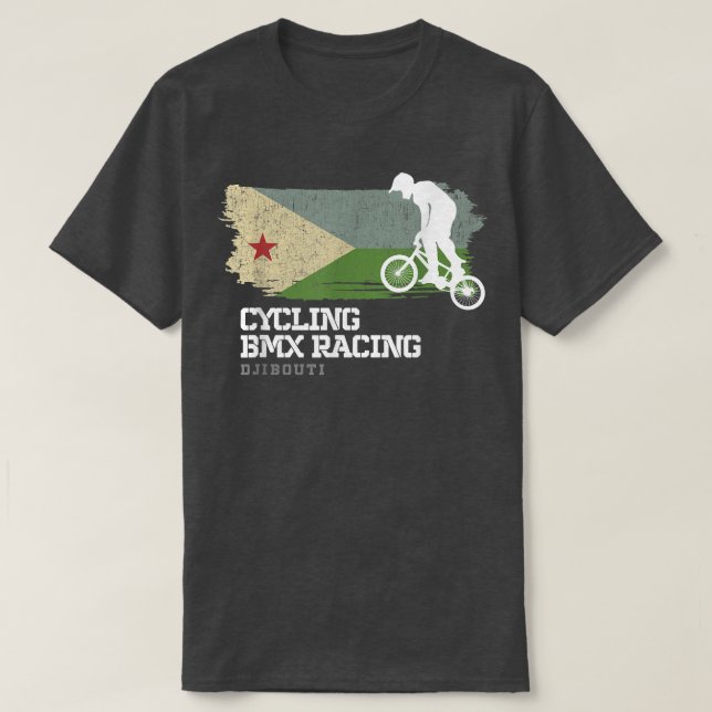 BMX Bike Djibouti Flag Biking Cycling Racing BMX 3 T-Shirt (Design Front)