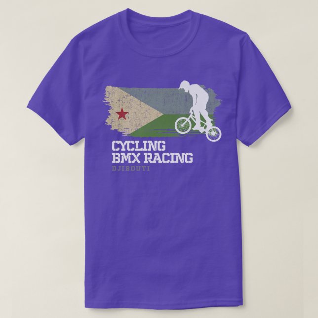 BMX Bike Djibouti Flag Biking Cycling Racing BMX   T-Shirt (Design Front)