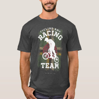 BMX Bike Dominica Flag Biking Cycling Racing BMX32 T-Shirt