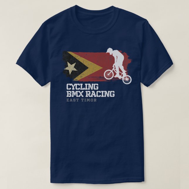 BMX Bike East Timor Flag Biking Cycling Racing BMX T-Shirt (Design Front)
