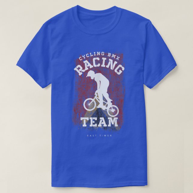 BMX Bike East Timor Flag Biking Cycling Racing BMX T-Shirt (Design Front)