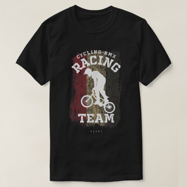 BMX Bike Egypt Flag Biking Cycling Racing BMX 336 T-Shirt (Design Front)