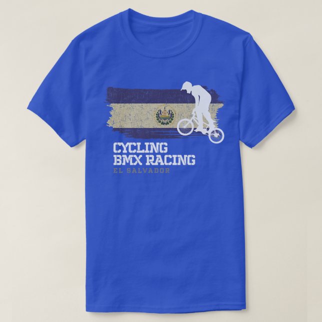 BMX Bike El Salvador Flag Biking Cycling Racing BM T-Shirt (Design Front)