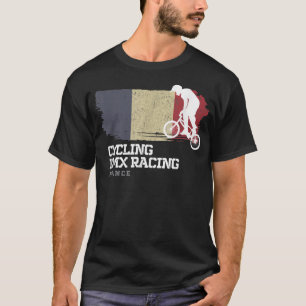 BMX Bike France Flag Biking Cycling Racing BMX T-Shirt