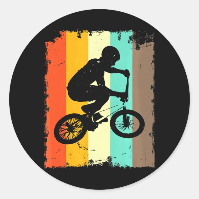 BMX Bike FreeDirt Street Park Rider Classic Round Sticker (Front)