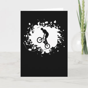 BMX Bike Freestyle Sport Gift Splatter Effect Card