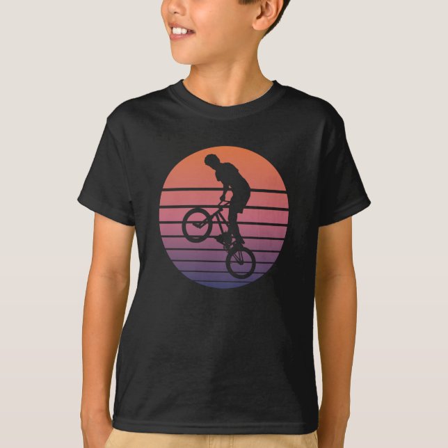 BMX Bike Freestyle Sport Retro Sun Sunrise Gift T-Shirt (Front)