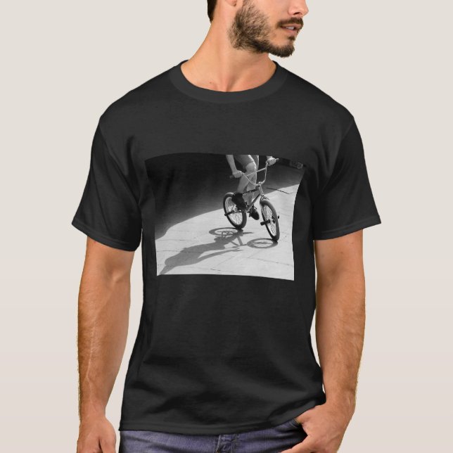 bmx bike grunge black white photograph graphic T-Shirt (Front)